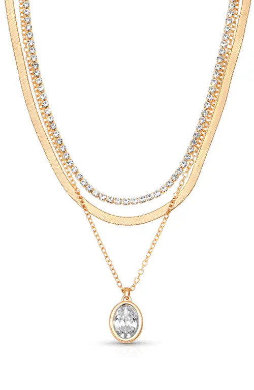 Ettika Divine Cubic Zirconia Layered Necklace in Gold at Nordstrom | Nordstrom
