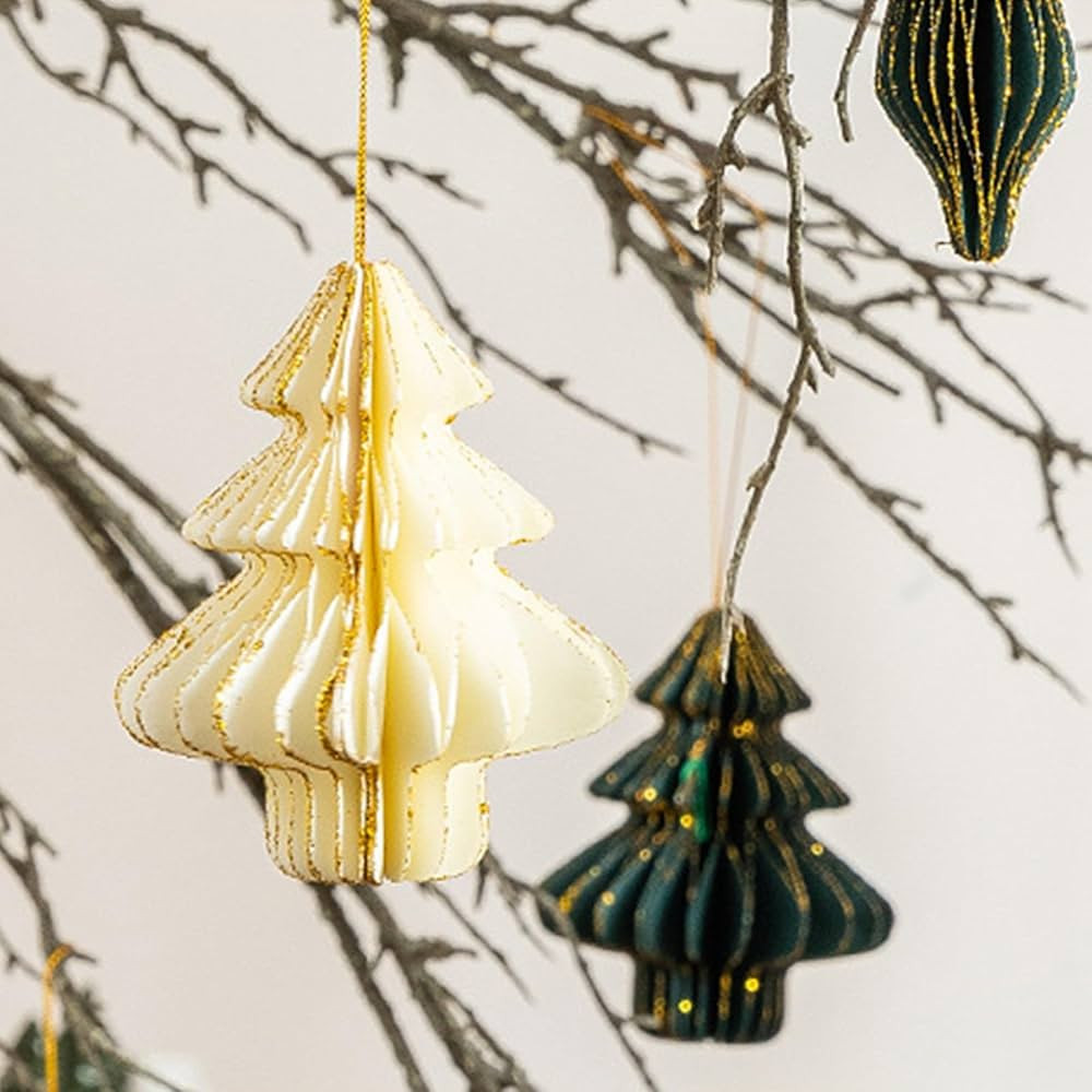 Christmas Party Decorations - Hanging Honeycomb Paper Ornaments Christmas Tree Decorations, 3D Mi... | Amazon (US)