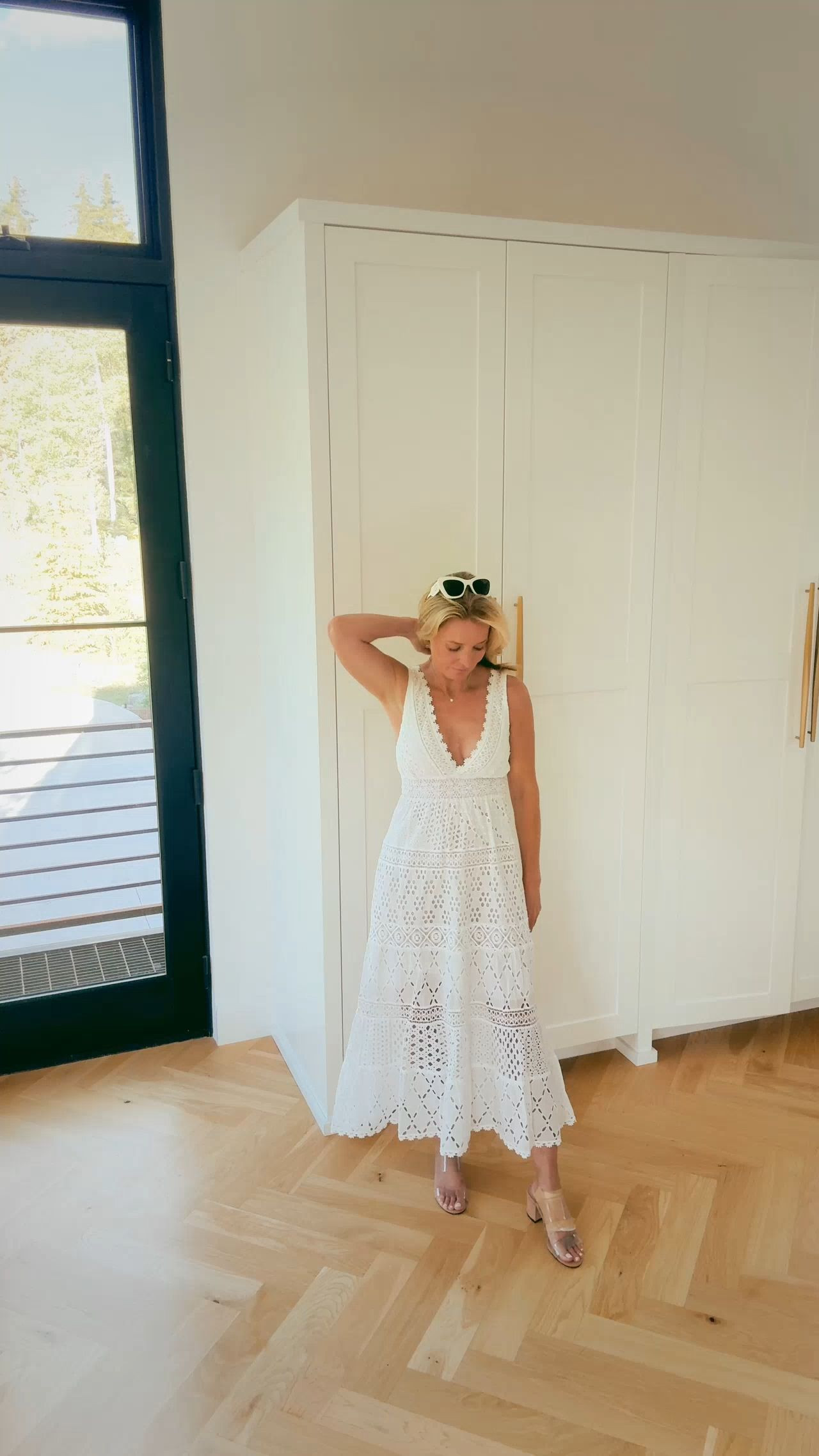 If you've been looking for your white summer dress, this Temptation Positano white eyelet cotton dress is it!

The cotton eyelet fabric is lightweight and breathable, the scalloped hem adds that extra detail that makes it feel special, and the length is universally flattering. Styled with Schutz sandals to keep it clean and elongating. 

 #LTKdayinmylife #LTKgrwm #LTKOver40