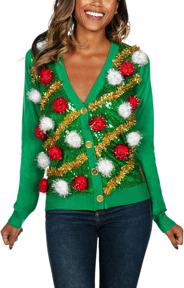 Tipsy Elves Classic Cute Cardigan Ugly Christmas Sweaters for Women with Fun Patterns and Animals | Amazon (US)
