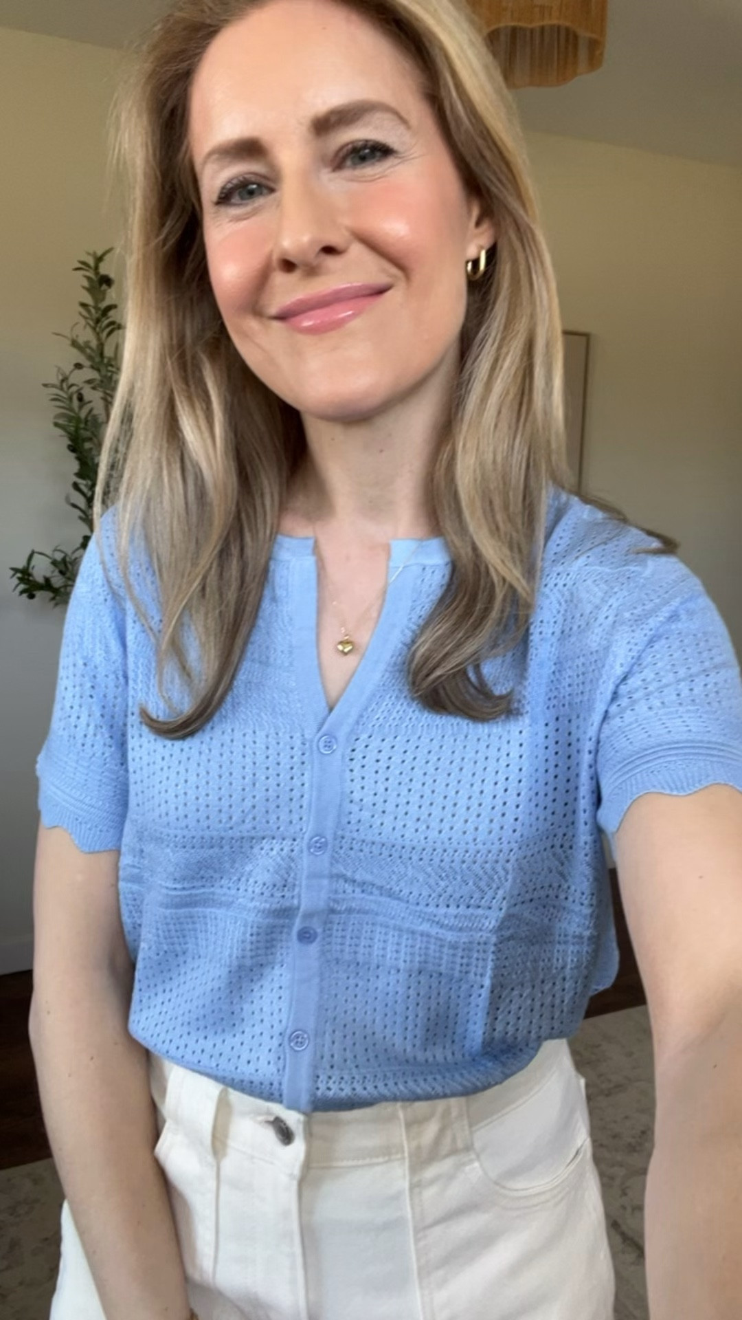 Silky smooth knit short sleeve cardigan top on Amazon, lots of colors but I’m loving this blue. I went up one size to a medium and it’s a relaxed fit. Work to weekend. #amazonfashion 

#LTKOver40