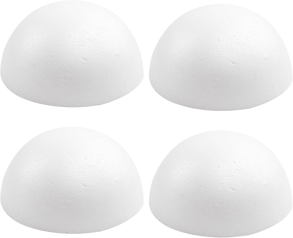 Crafjie 4PCS 8 Inchs White Foam Balls Half Round Polystyrene Half Foam Balls Craft Supplies Hemis... | Amazon (US)