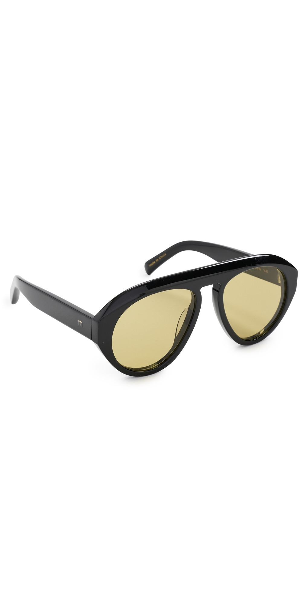Elisa Johnson Val Sunglasses Gloss Black Olive Lens One Size | Shopbop