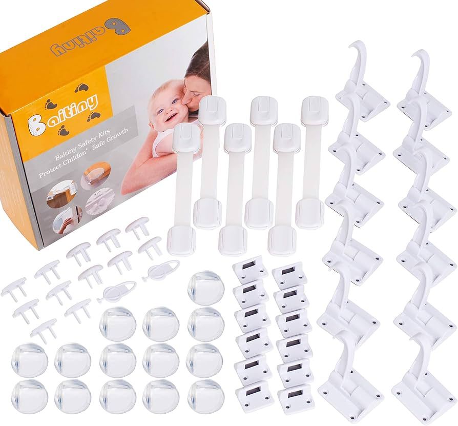 Baby Proof Kit, 58 Packs Baby Proofing Kit Essentials Child Proofing Appliance with Cabinet Locks... | Amazon (US)