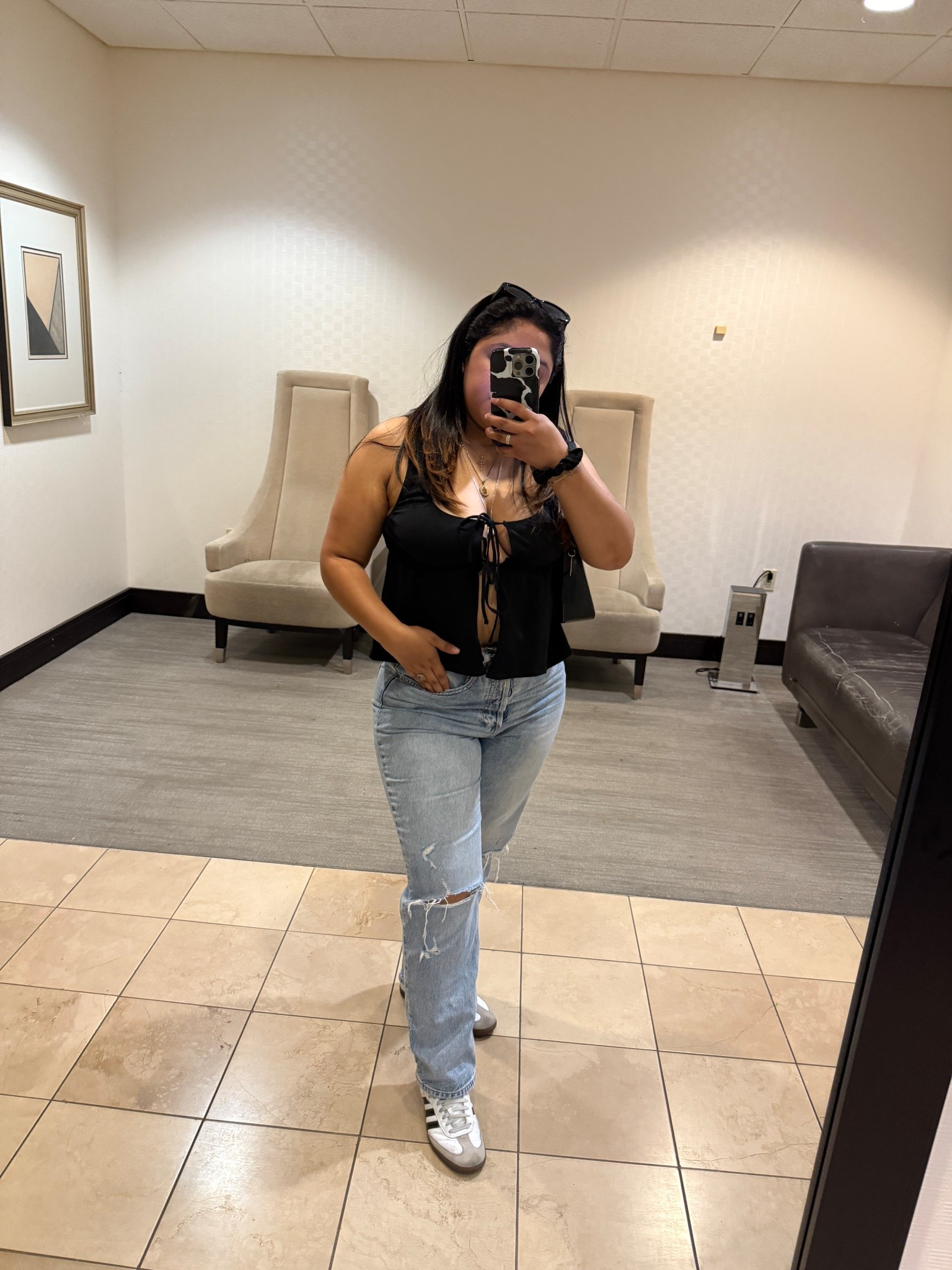 my go-to easy to throw on looks are always a good pair of jeans, a cute black top or tank top and my trusty sambas! it’s an outfit formula that truly never misses! ✨

#LTKMidsize #LTKSeasonal #LTKStyleTip