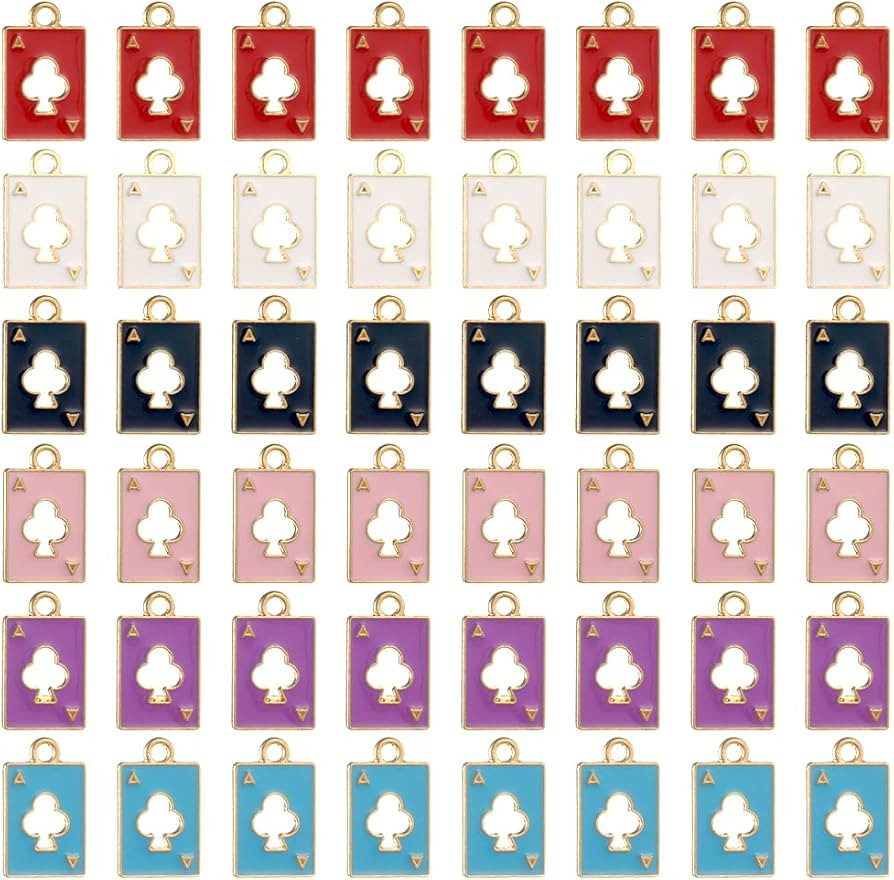 SUNNYCLUE 1 Box 60PCS Card Charm Poker Charms Ace Poker Card Easter Mini Playing Card Ace of Spad... | Amazon (US)