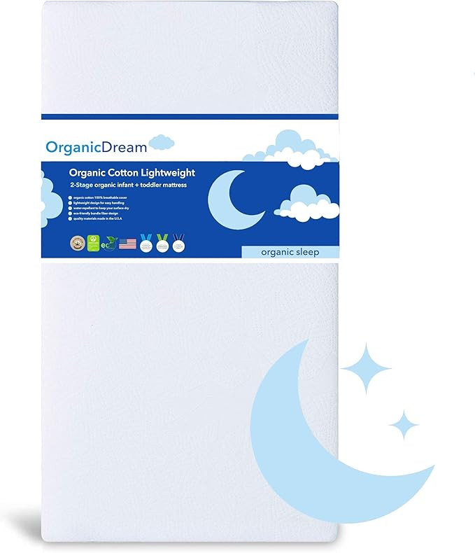 Organic Dream Crib Mattress - Organic Cotton 2-Stage Lightweight - 100% Breathable & Hypoallergen... | Amazon (US)