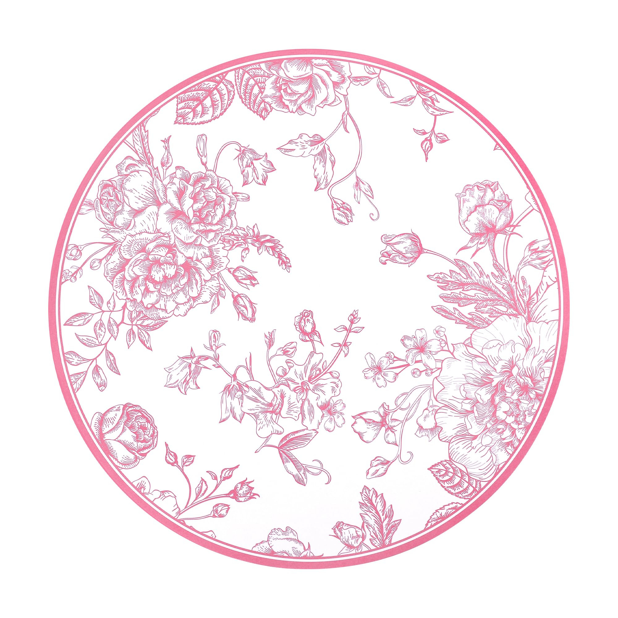 50Pcs Pink Floral Paper Placemats Chinoiserie Round Disposable Place Mats Pink Flower Banquet 13 ... | Amazon (US)