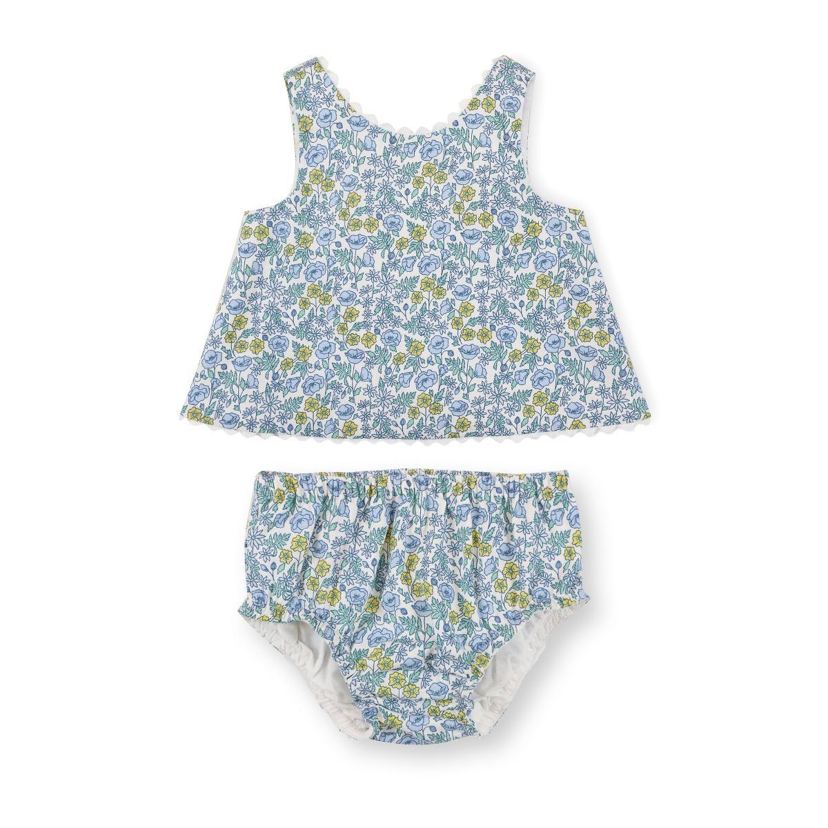 Hope & Henry Baby Tiered Flutter Dress Set (Classic Blue Ticking Stripe, 3-6 Months) | Target