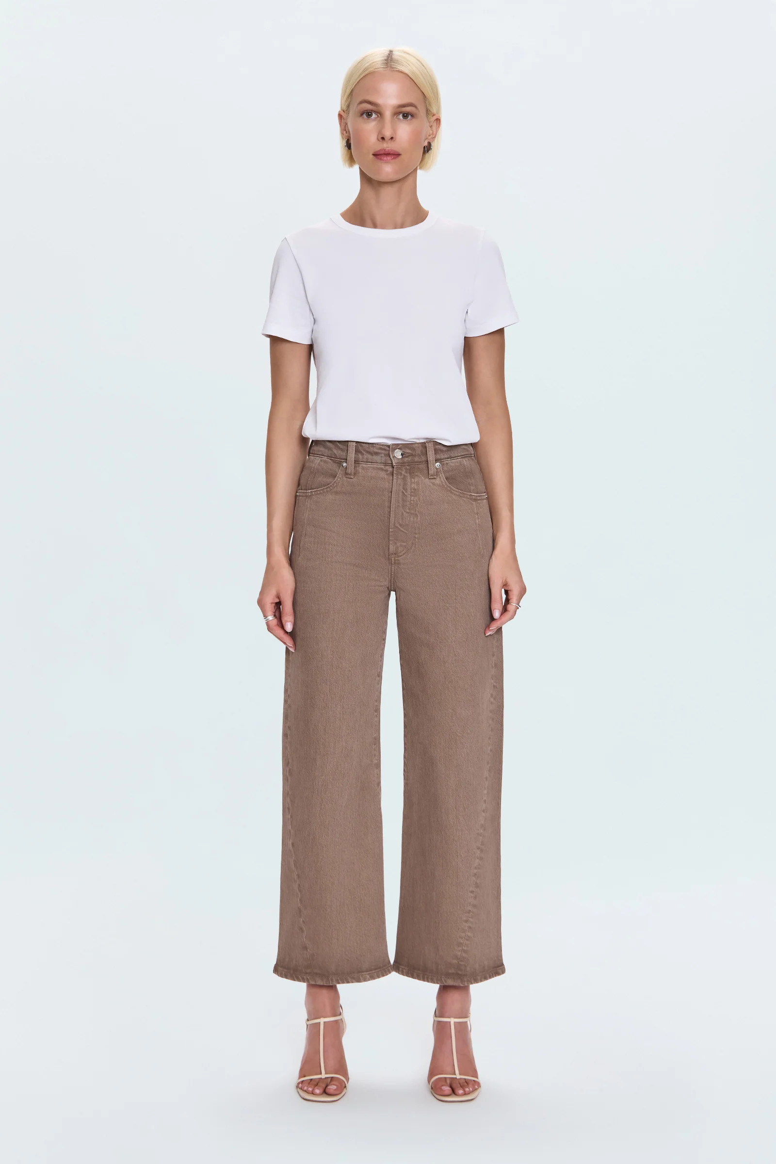 Kyra High Rise Bowed Wide Leg – Tannin | Pistola Denim