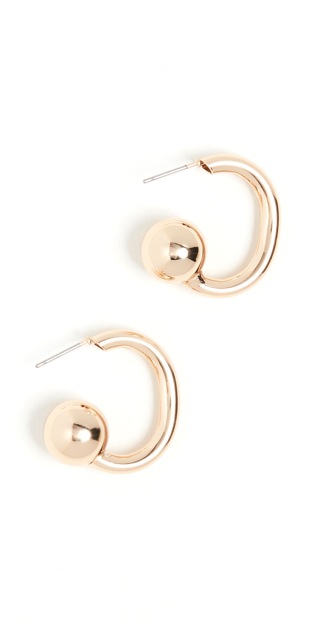 Kenneth Jay Lane 1 Gold Hoops with Ball End Post Earrings | Shopbop
