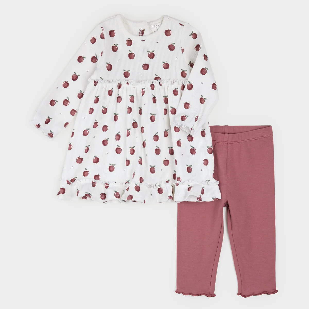 Apple Orchard Ribbed Dress Set | Petit Lem