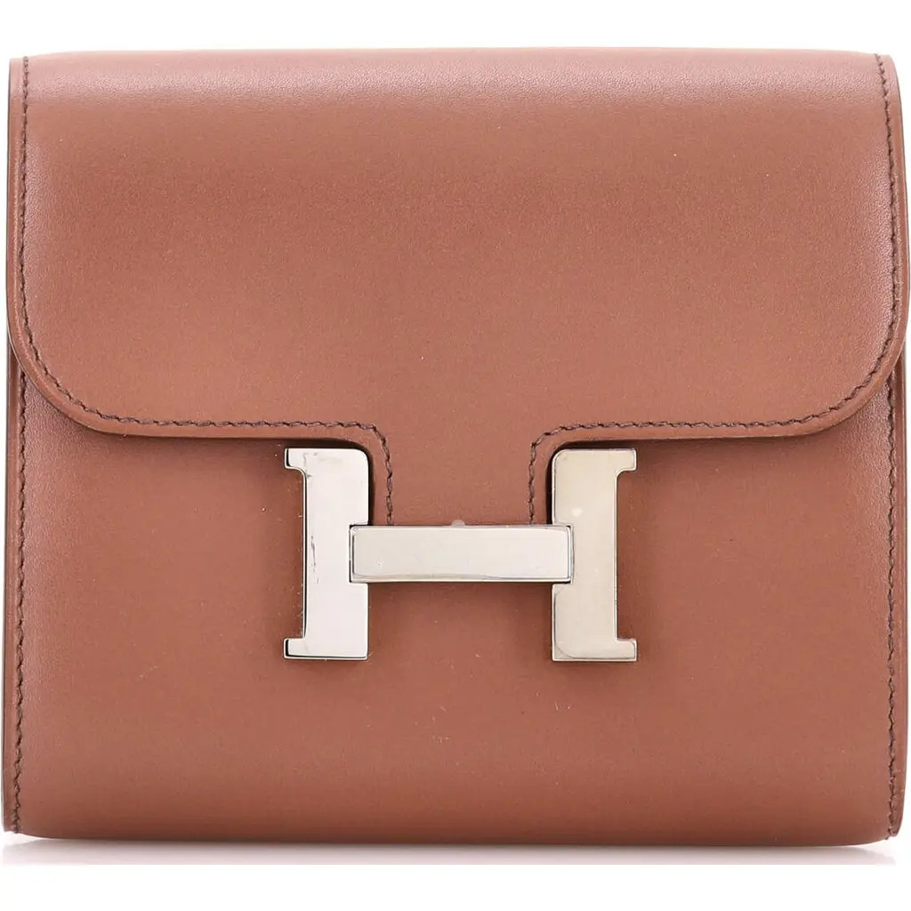 Pre-Owned Hermes Constance Wallet Tadelakt Compact in Griolet at Nordstrom | Nordstrom