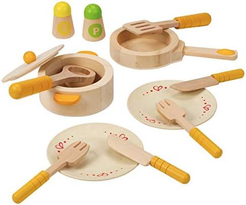 Hape Gourmet Play Kitchen Starter Accessories Wooden Play Set , White | Amazon (US)