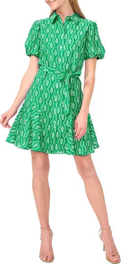 CeCe Floral Short Sleeve Mini Shirtdress | Nordstromrack | Nordstrom Rack