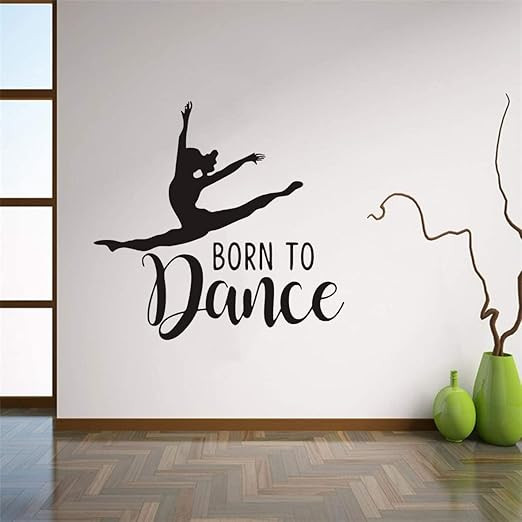 Dance Wall Sticker Art Removable Girl Dancing Born to Dance Quotes Wall Decor Sticker Girl Bedroo... | Amazon (US)