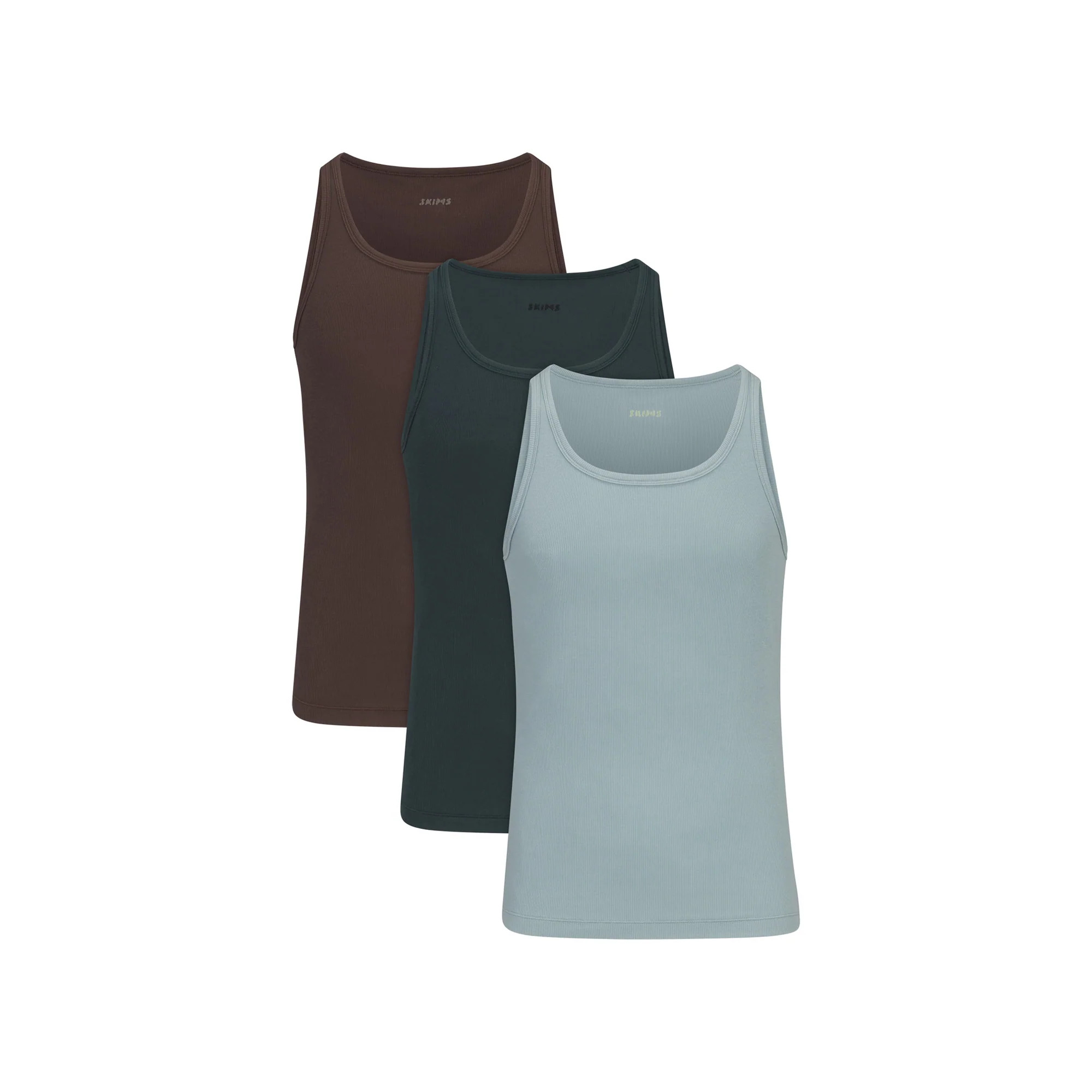SKIMS Mens Rib Tank Top 3-Pack | Blue | Medium | SKIMS Cotton | SKIMS (US)