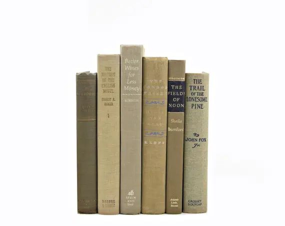 Khaki Green Books, Decorative Books, Instant Library, Antique Book Decor, Vintage BOok Set, Old Book | Etsy (US)