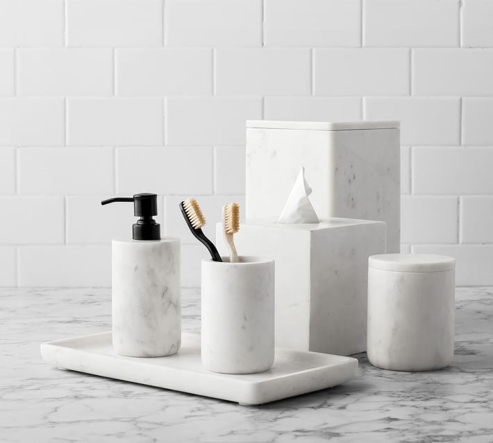 Frost Handcrafted Marble Bathroom Accessories | Pottery Barn | Pottery Barn (US)