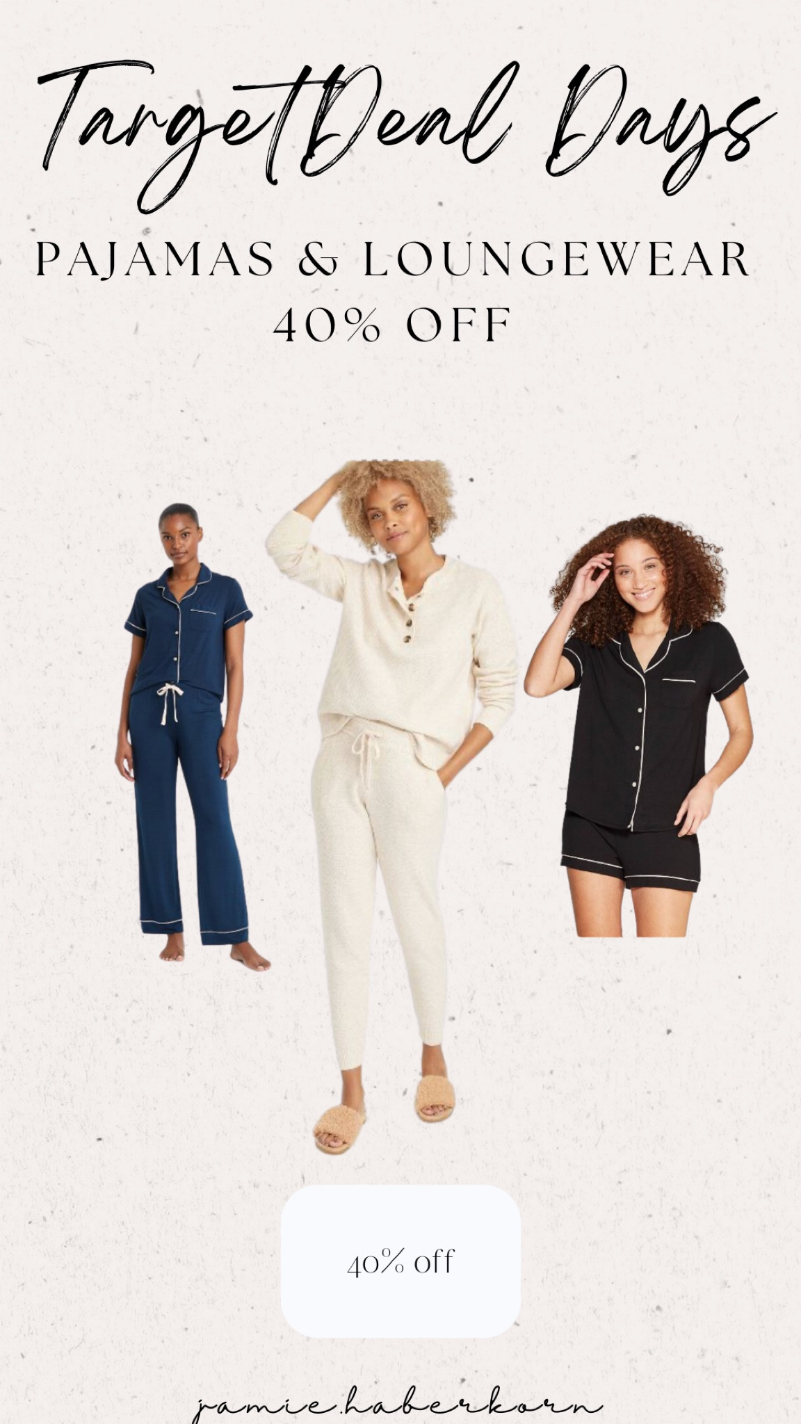 Target Deal Days - 40% off loungewear & pajamas 


#tsrgetdealdays #targetsale #comfies #matchingset #pajamas #targetfashion

#LTKunder50 #LTKstyletip #LTKsalealert