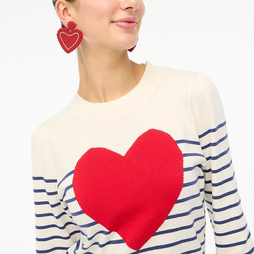 Puff-sleeve heart sweater | J.Crew Factory