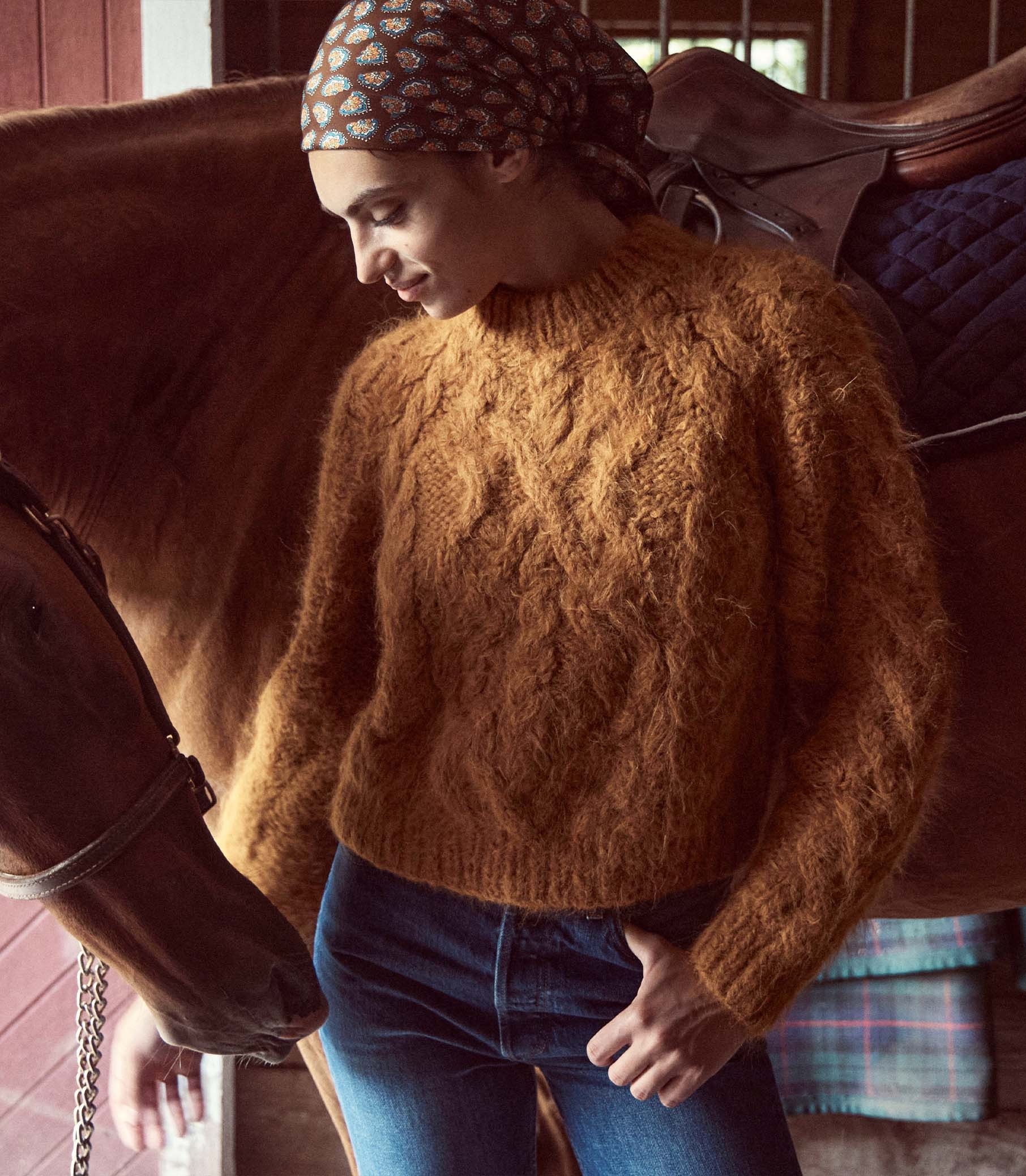 Anika Sweater - Bright Pumpkin | DÔEN | DOEN