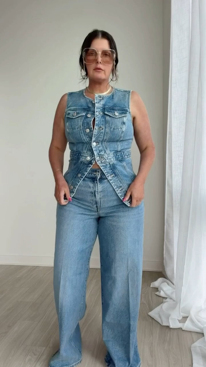 Denim on denim 
Wearing my true size in everything

#LTKootd #LTKSeasonal
