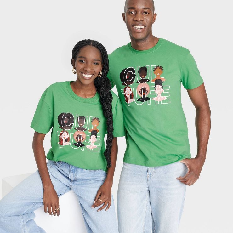 Black History Month Adult Culture Short Sleeve T-Shirt - Green | Target