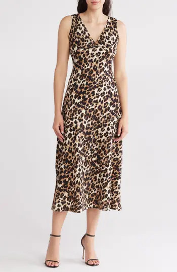 WISHLIST Animal Print V-Neck Dress in Animal2 at Nordstrom Rack, Size X-Large | Nordstrom Rack
