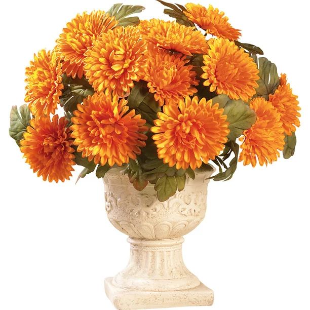 Floral Mums Artificial Maintenance-Free Flower Bush - Set of 3, Yellow | Walmart (US)