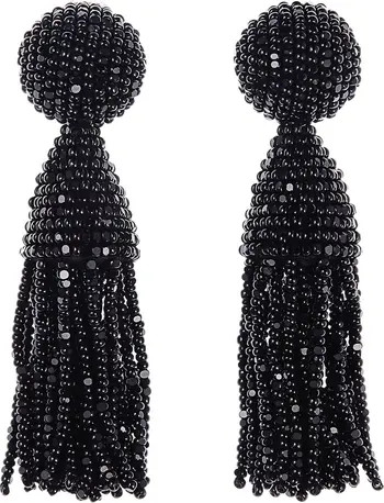 Oscar de la Renta Classic Short Tassel Drop Clip Earrings | Nordstrom | Nordstrom