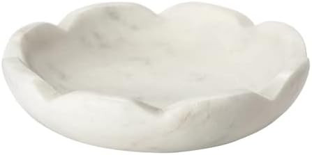 Scalloped White Marble Bowl - Handcrafted - Decorative Bijou Bowl - Jewelry Dish - Jewelry Holder... | Amazon (US)
