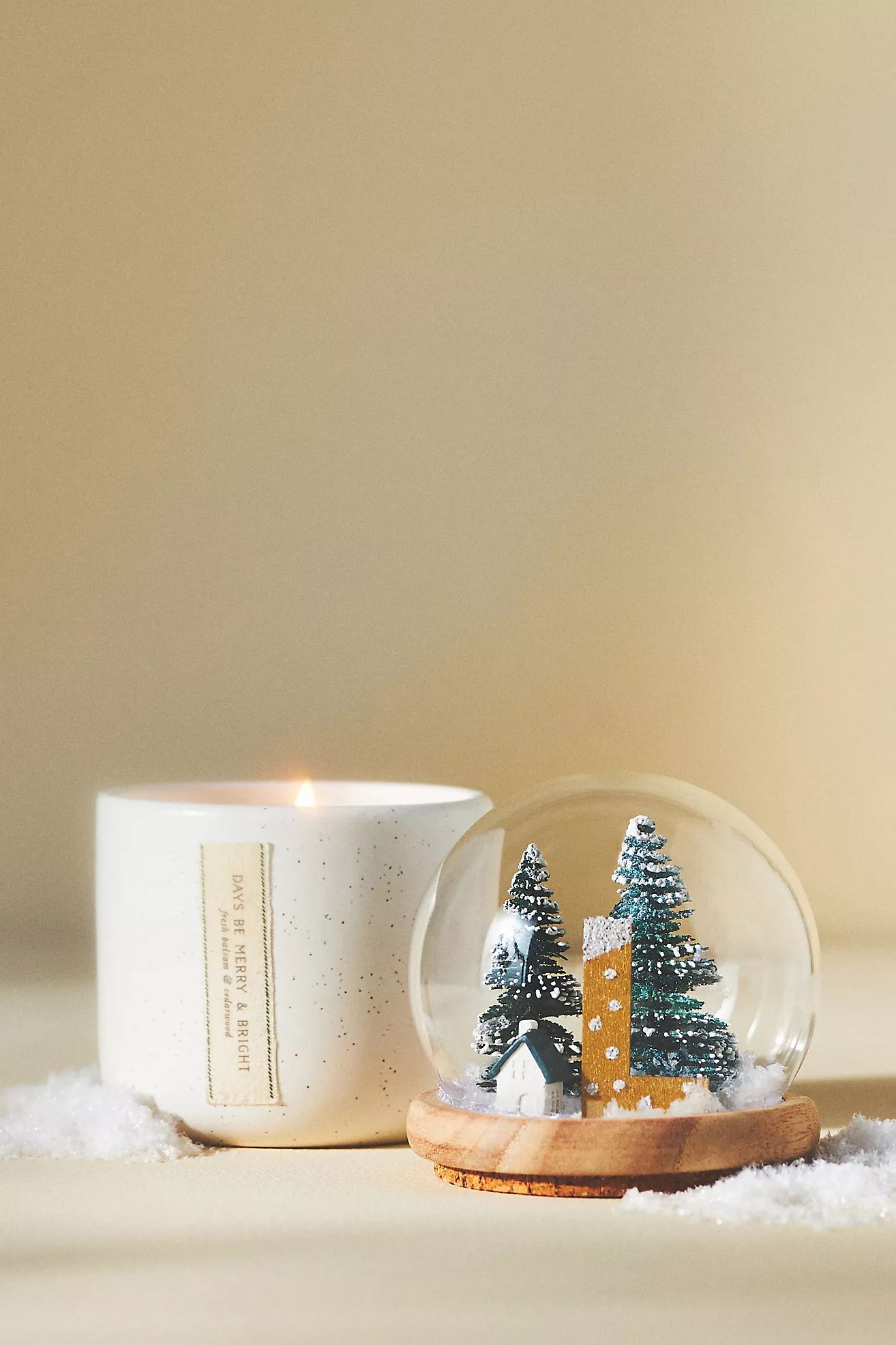 Monogram Snow Globe Woody Fresh Balsam & Cedarwood  Ceramic Candle | Anthropologie (US)