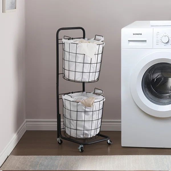 2-Tier Laundry Hamper with Rolling Lockable Wheels | Wayfair North America