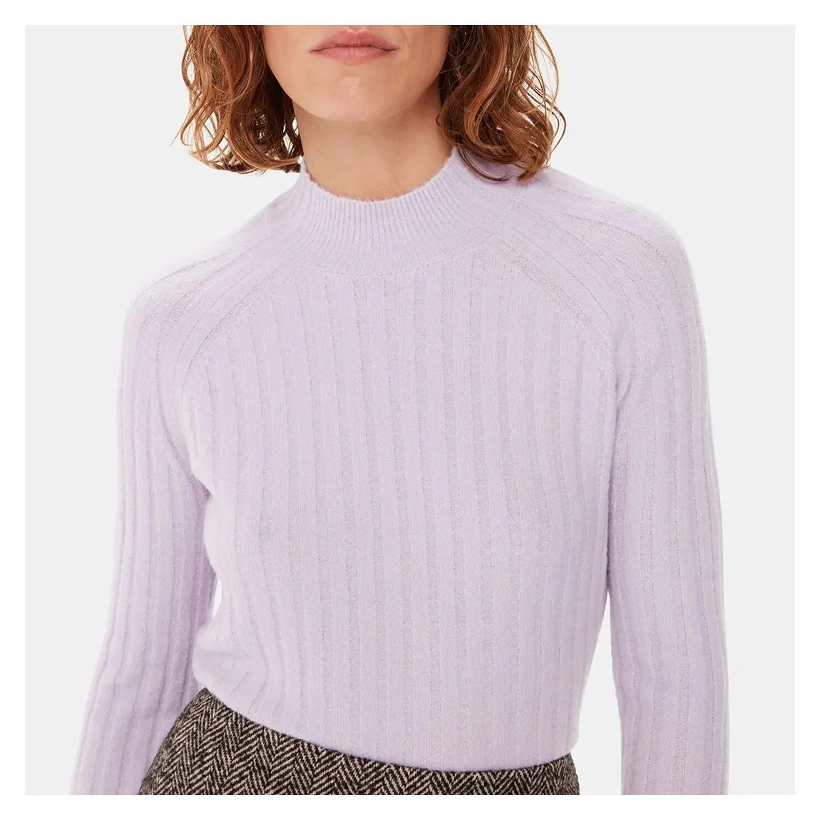 WHISTLES Lilac Ribbed Knit Wool Blend Jumper - BrandAlley | BrandAlley