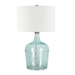 Meyer&Cross Casco 24 in. Blue Glass Table Lamp with Brushed Nickel Accents TL0519 | The Home Depot