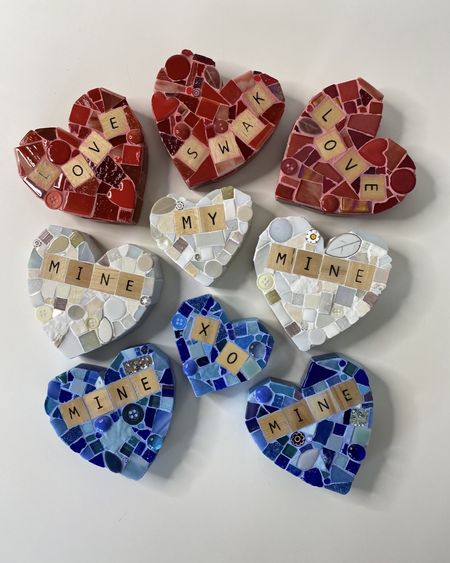 Sharing patriotic decor to celebrate July 4th, Memorial Day, and everyday! ❤️ The mixed-media hearts are covered in ceramic, glass, and wood. 🤍 Hearts make great table or shelf decor whether displayed laying down or standing up. 💙 For mosaic tips, tutorials, inspiration, and so much more please visit my YouTube channel: YouTube.com/julieweilbacher. Follow @julieweilbacher on Instagram for all things mosaic art. patriotic home decor - red white and blue decor - July 4th - Fourth of July - mosaic - heart art - Independence Day decor - mosaic art - heart decor - USA decor

#LTKHome #LTKFindsUnder100