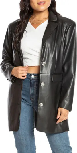 Oversize Faux Leather Trench Coat | Nordstrom Rack