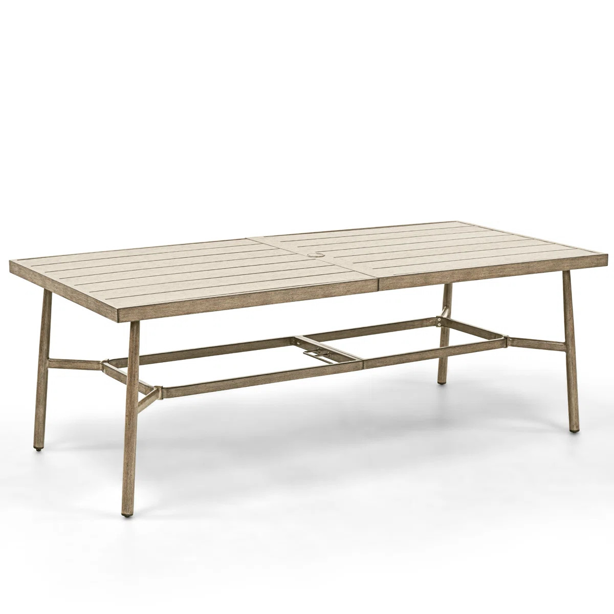 Bachisia Rectangular Metal Outdoor Dining Table With Umbrella Hole , 84.1'' in. W 39.8'' in. D | Wayfair North America