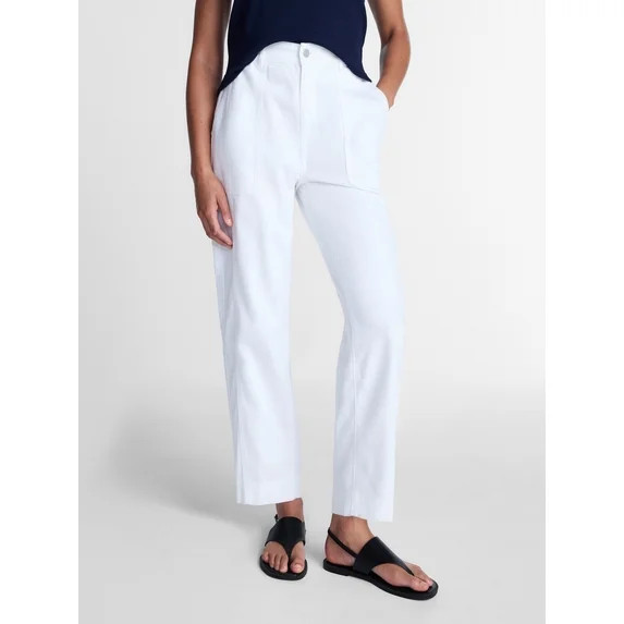 Time and Tru Women's High Rise Drapey Barrel Jeans, 28" Inseam, Sizes XS-XXXL | Walmart (US)
