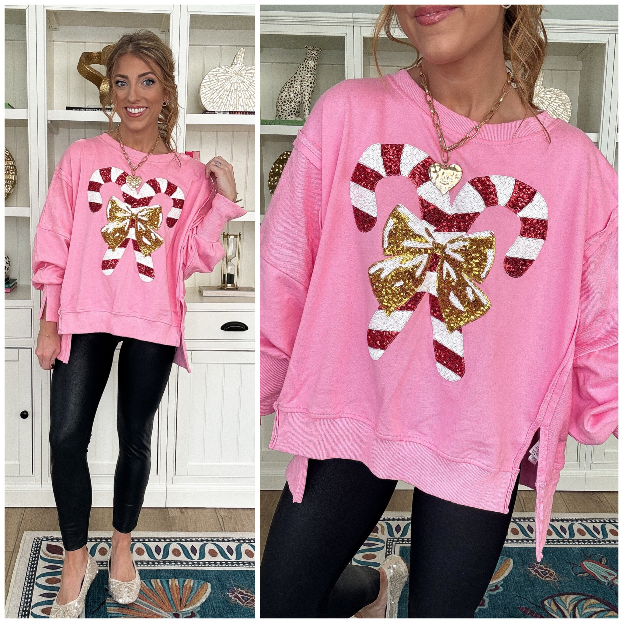 The cutest sequin sweatshirt! I got it from a boutique but literally the identical one is on Amazon for a fraction of the price🙂 you have to pay a little shipping, but trust me it’s worth it! Walmart faux leather leggings are on sale for $10 🥳 

Amazon fashion. Christmas sweatshirt. LTK under 50. LTK holiday. 

#LTKParties #LTKSeasonal #LTKHoliday