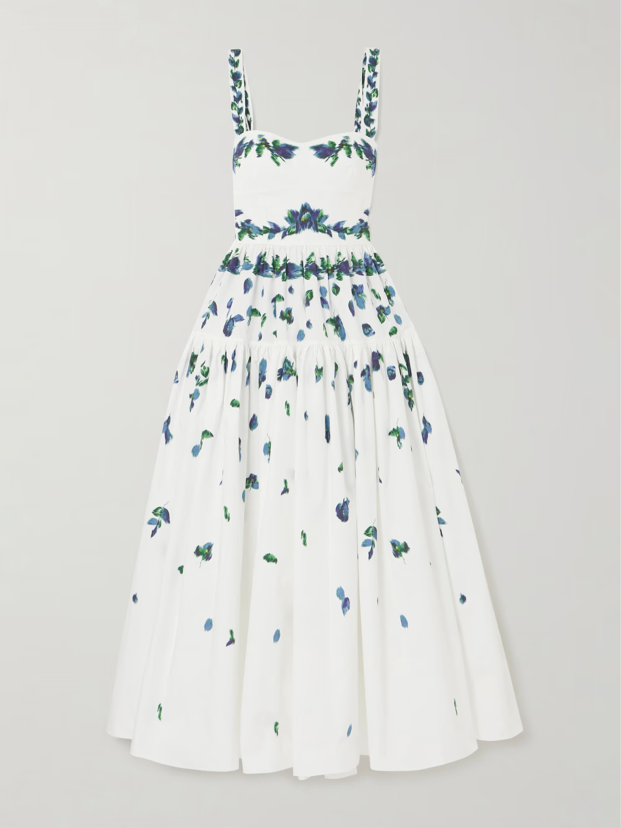 ERDEMPleated floral-print cotton-poplin midi dress | NET-A-PORTER (US)