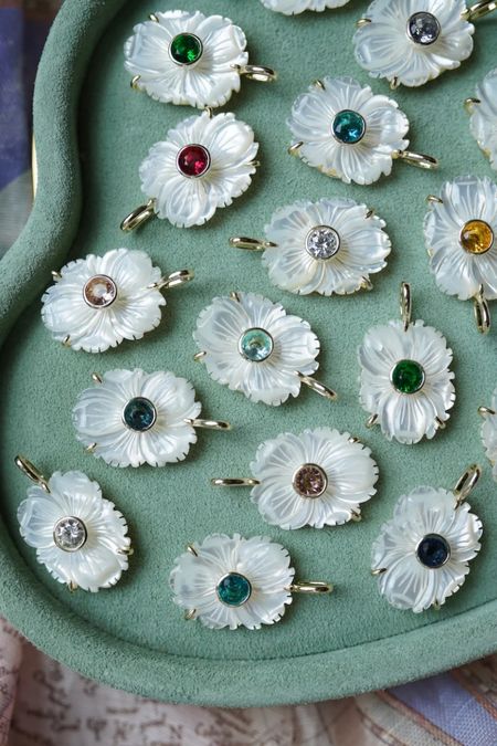 Most beautiful birthstone flower charms. Great Valentine’s gift!