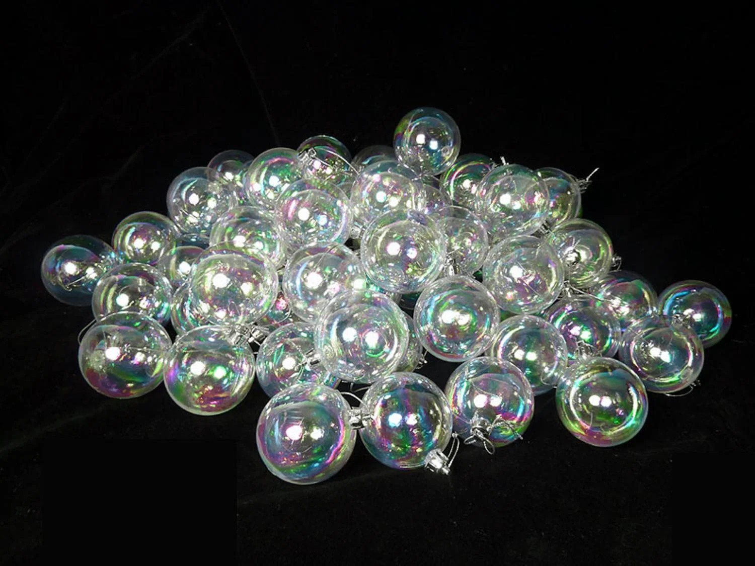 60ct Clear Iridescent Shatterproof Christmas Ball Ornaments 2.5" (60mm) | Walmart (US)