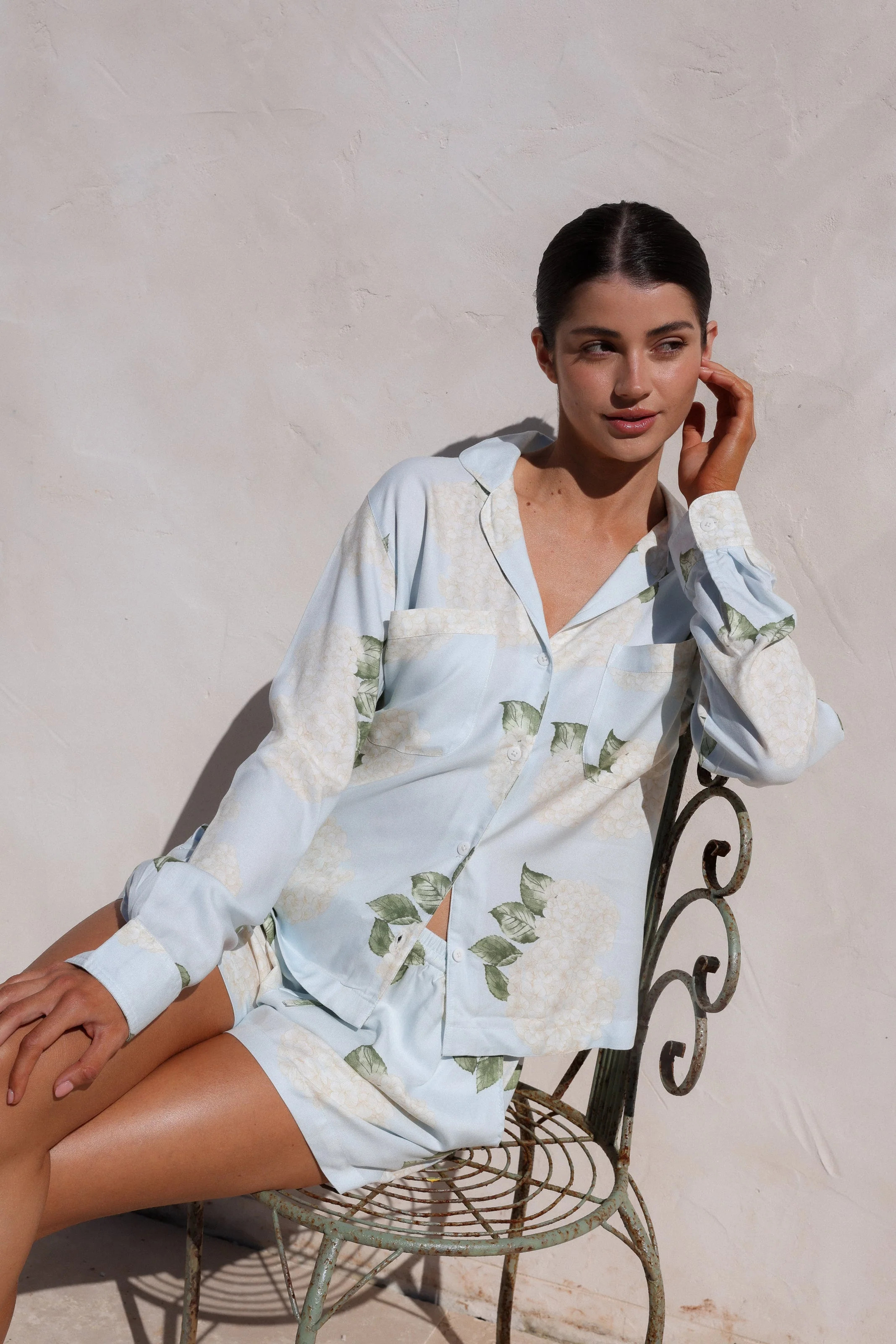 Abigail Sleep Set - Long Sleeve - Heirloom Hydrangea | Piyama US