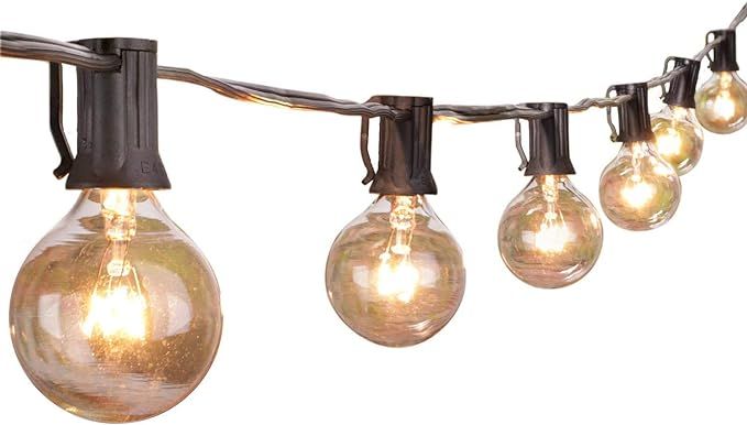 Outdoor String Light 50Feet G40 Globe Patio Lights with 52 Edison Glass Bulbs(2 Spare), Waterproo... | Amazon (US)