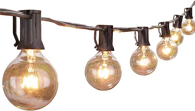 Outdoor String Light 50Feet G40 Globe Patio Lights with 52 Edison Glass Bulbs(2 Spare), Waterproo... | Amazon (US)