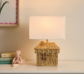 House Shaped Rattan Table Lamp (17") | Pottery Barn Kids