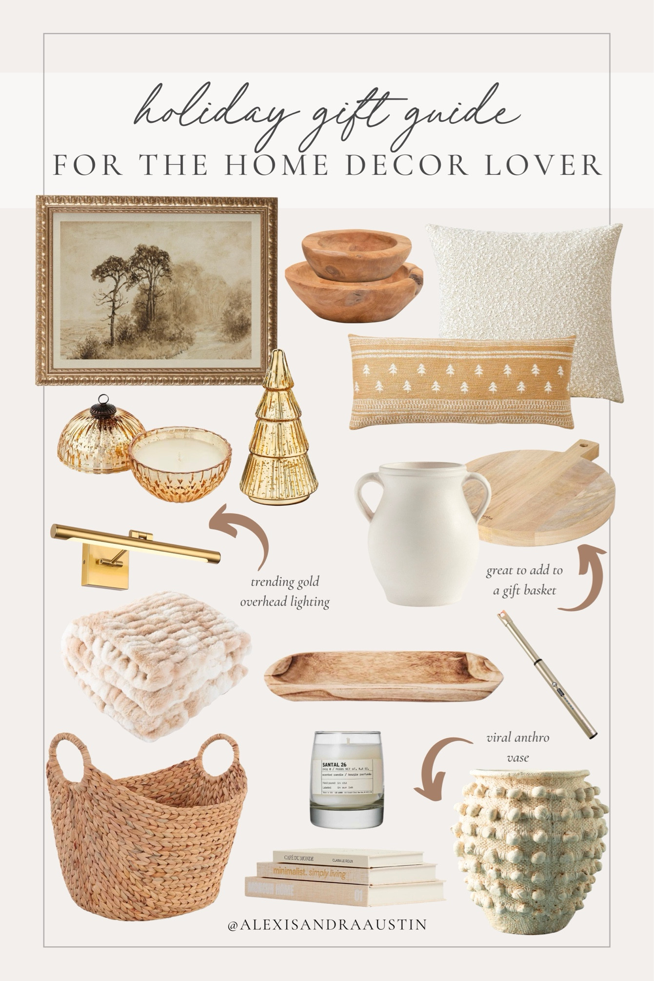 Holiday gift guide for the home decor lover! Neutral and seasonal finds for those that enjoy an elevated home look 

Holiday gift guide, for the home decor lover, holiday gifting, neutral home finds, throw pillow, vintage style frame, ornament candle, faux fur throw, dough bowl, basket finds, textured pot, Pottery Barn style, gold lighting, candle faves, neutral Christmas home, Anthropologie, Target style, found it on Amazon, shop the look!

#LTKSeasonal #LTKHoliday #LTKGiftGuide
