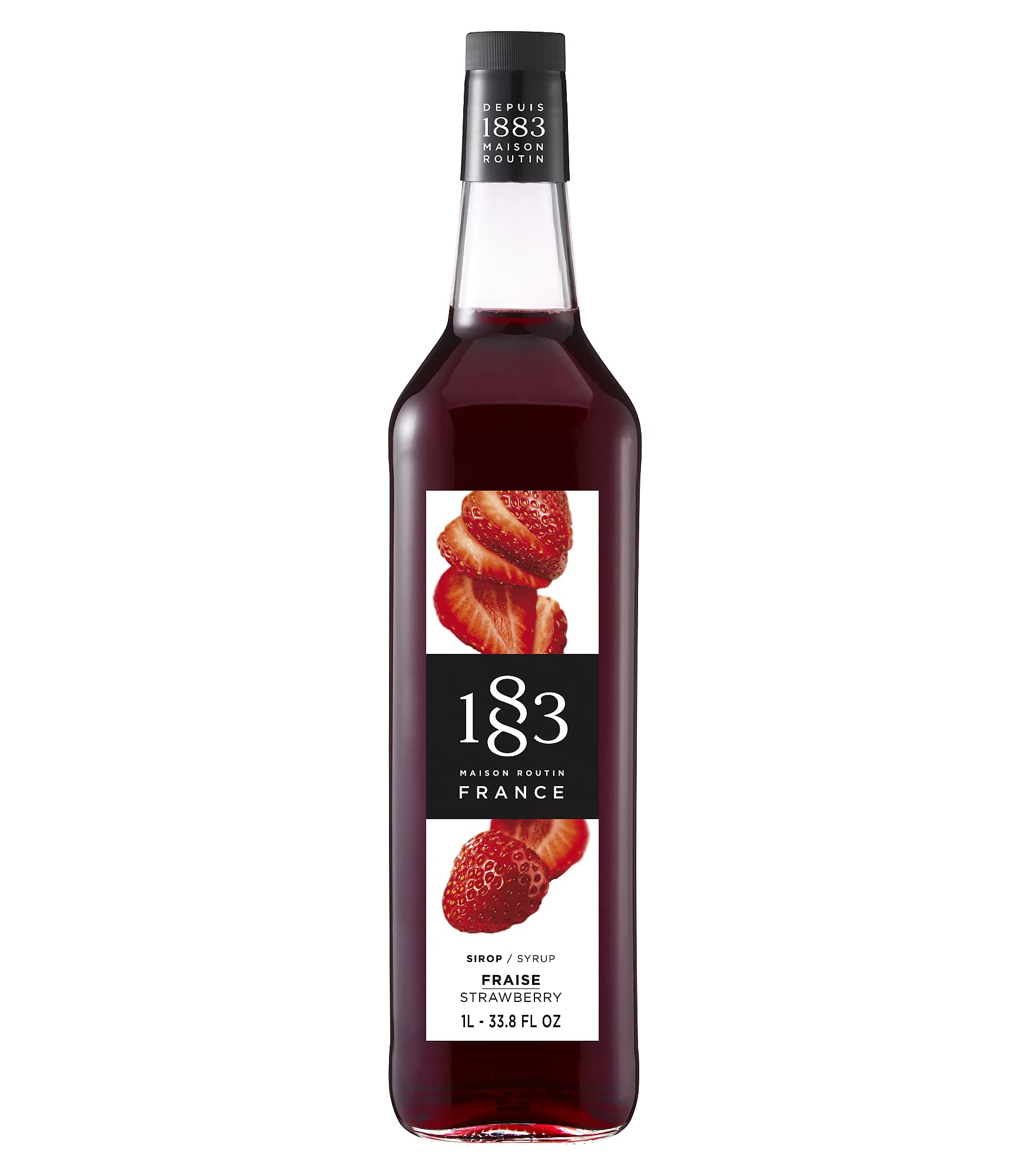 1883 Maison Routin - Strawberry Syrup - Made in France - Glass Bottle | 1 Liter (33.8 ounces) | Amazon (US)